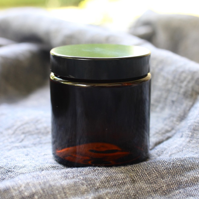 Amber glass pot - black lid: 100ml image 0